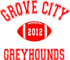 Grove City Greyhounds Outlined Text - Football